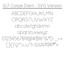 Load image into Gallery viewer, slf carpe diem svg font for inkscape hershey text extension