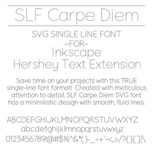 Load image into Gallery viewer, carpe diem svg single line font for inkscape hershey extension