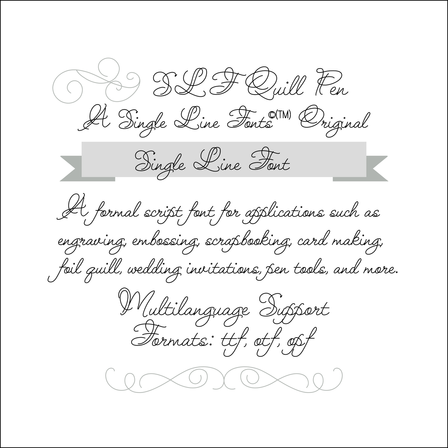 slf quill pen single line font