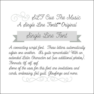 slf cue the music an original single line font monoline hairline engraving glowforge cricut silhouette