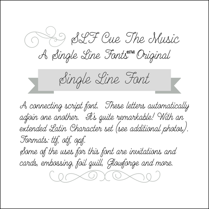 slf cue the music an original single line font monoline hairline engraving glowforge cricut silhouette