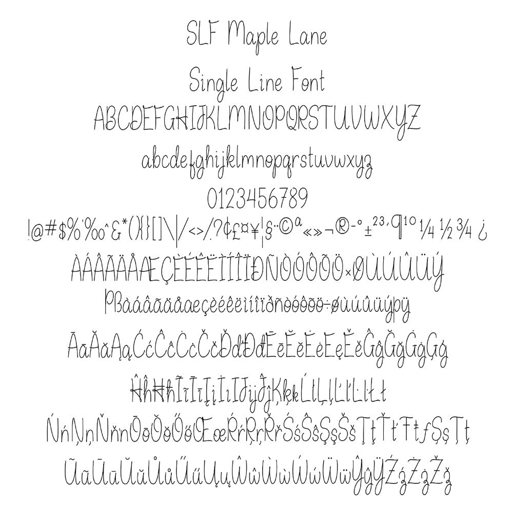 slf maple lane single line font