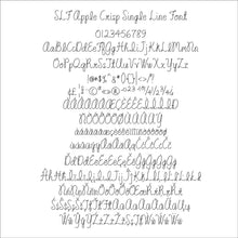 Load image into Gallery viewer, glowforge fonts single line fonts for cricut pen tools embossing fonts for jewelry class ring font ttf otf opf FontLab Pad format shaper origin axidraw slf apple crisp is a script monoline font for cardmaking foil quill sketch pen fonts for pen tools