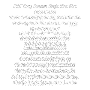 slf cozy sweater single line font character examples