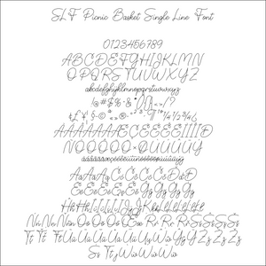 slf picnic basket single line font for cricut silhouette cameo solo brother scan n cut glowforge frames sign making cardmaking and foil quill