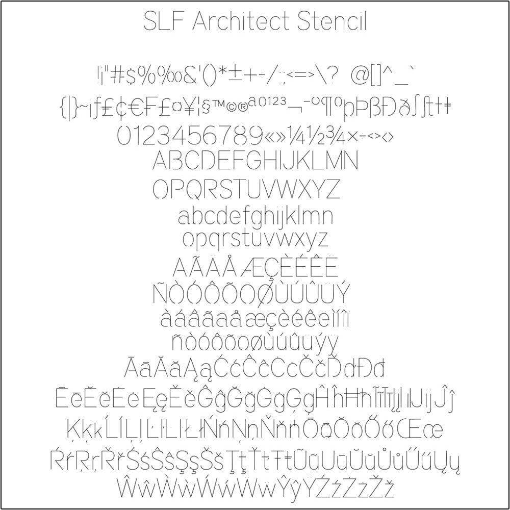 slf architect stencil single line font for scoring cnc knk glowforge metal work