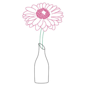 single line svg gerbera daisy svg design for use with silhouette machines pen tools foil quill