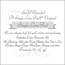 Load image into Gallery viewer, slf fanciful single line monoline font engraving font cricut