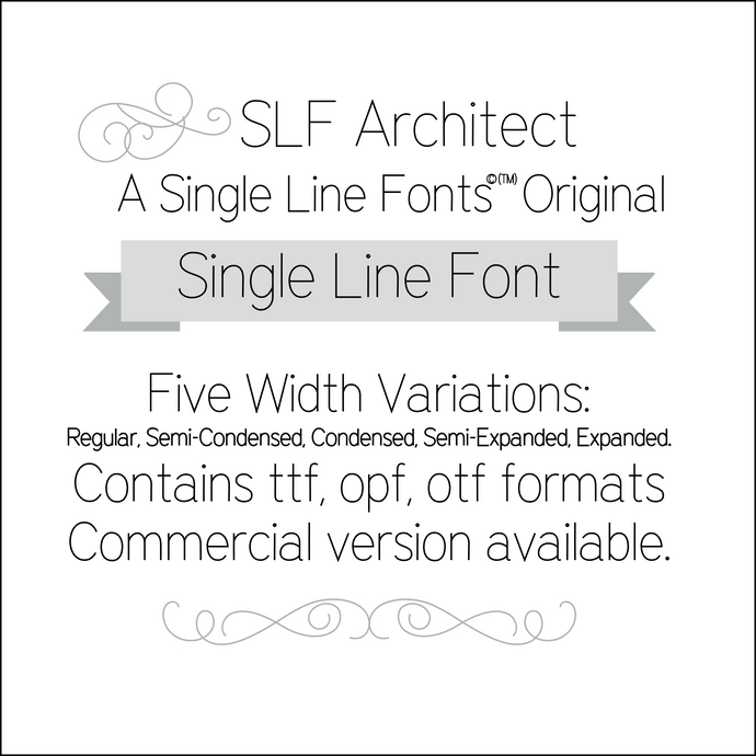 slf architect single line fonts for engraving, pen tools, cardmaking, foil quill, Glowforge, and other uses.
