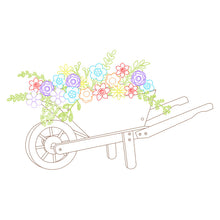 Load image into Gallery viewer, wheelbarrow with flowers svg file for cricut and silhouette machines