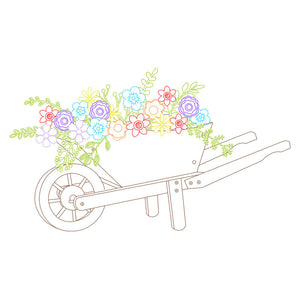wheelbarrow with flowers svg file for cricut and silhouette machines
