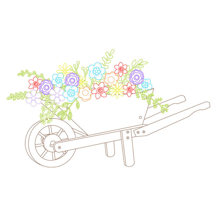 wheelbarrow with flowers svg file for cricut and silhouette machines