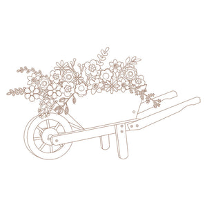 wheelbarrow with flowers for download