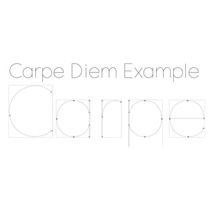 example of slf carpe diem font for inkscape hershey text extension showing smooth curves and minimal segments