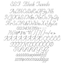 Load image into Gallery viewer, slf black tuxedo single line sketch pen font for greeting cards and foil quill