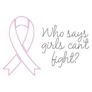 who says girls can't fight breast cancer awareness card svg downloadable design for silhouette
