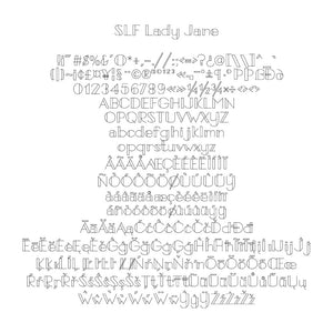 slf lady jane is a monoline font to use with glowforge, silhouette, and similar 