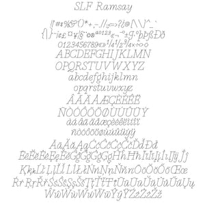 Single Line Font "SLF Ramsay" With Five Widths
