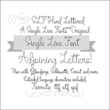 Load image into Gallery viewer, slf hand lettered single line font for silhouette cricut brother scan n cut pazzles 