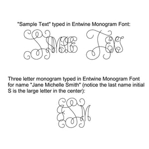 slf entwine single line monogram font demonstration