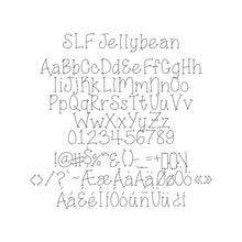 Load image into Gallery viewer, Single Line Font©™ Jelly Bean©™ single line font for use with WRMK foil quill, sketch pens, Silhouette, Cricut, Pazzles, engravers, and more