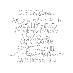 Single Line Font©™ Jelly Bean©™ single line font for use with WRMK foil quill, sketch pens, Silhouette, Cricut, Pazzles, engravers, and more