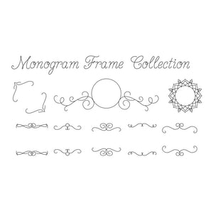 slf single line vine monogram font frames collection